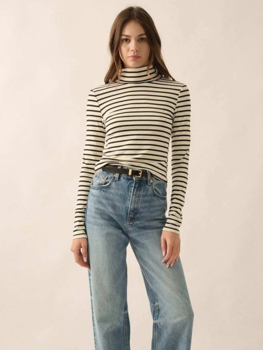 NWT J. Crew Women’s Striped Long Sleeve Tee - Navy & White - Size Medium - Picture 2 of 5